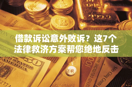 武汉借款诉讼意外败诉？这7个法律救济方案帮您绝地反击！