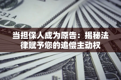 武汉当担保人成为原告:揭秘法律赋予您的追偿主动权 武汉当担保人成为原告:揭秘法律赋予您的追偿主动权
