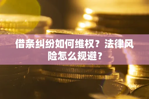 武汉借条纠纷如何维权？法律风险怎么规避？