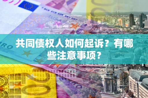 武汉共同债权人如何起诉？有哪些注意事项？